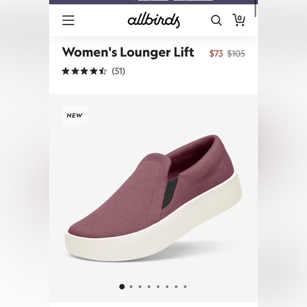 Allbirds Women's Lounger Lift Plum - 6.5